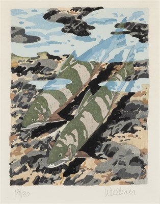 Lot 188 - Neil Welliver (1929-2005) TWO TROUT Color...