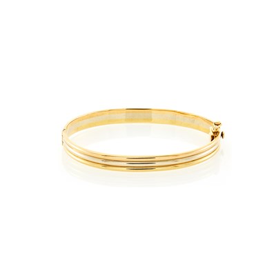 Lot 1032 - Cartier Tricolor Gold Bangle Bracelet
