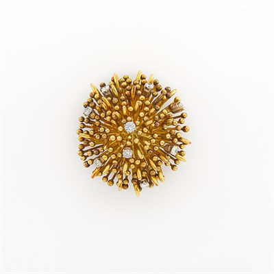 Lot 1024 - Tiffany & Co. Gold and Diamond Sea Urchin Clip-Brooch