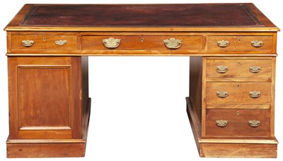 Lot 202 - English Mahogany Partners' Pedestal Desk...
