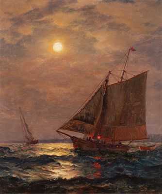 Lot 102 - James Gale Tyler American, 1855-1931 Ships in...