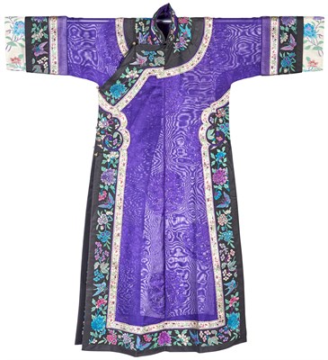 Lot 421 - A Chinese Purple Gauze Summer Robe Late 19th...