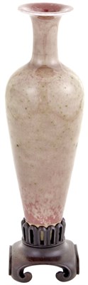 Lot 533 - A Chinese Peachbloom Amphora Vase on Stand Six-...
