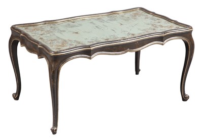 Lot 99 - Louis XV Style Black- and Gilt-Japanned Low...