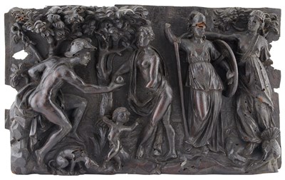 Lot 96 - Continental Carved Wood Figural Panel Possibly...