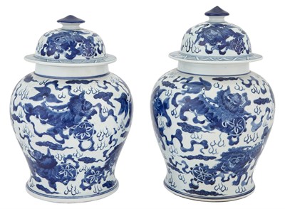 Lot 101 - Two Similar Chinese Blue and White Porcelain...