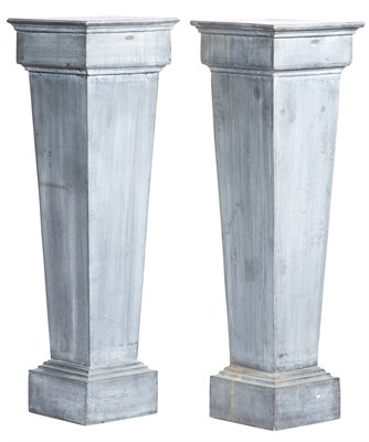 Lot 547 - Pair of Zinc Pedestals by Rita Jordens Each of...