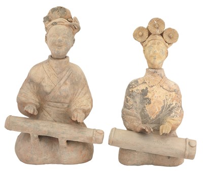 Lot 185 - Two Chinese Sichuan Terracotta Figures of...