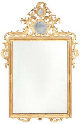 Lot 94 - Rococo Style Giltwood Mirror Height 65 1/4...