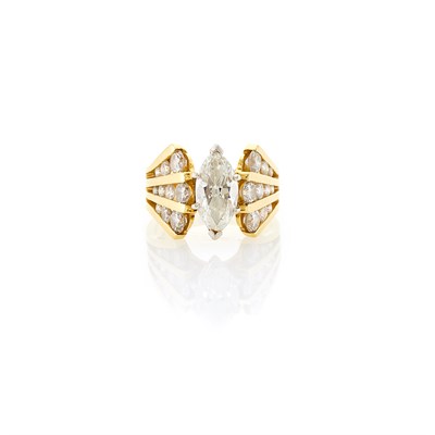 Lot 1056 - Gold and Diamond Ring