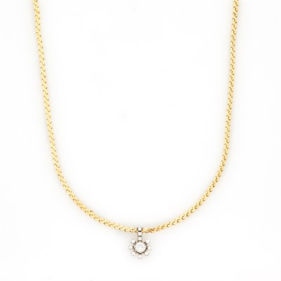 Lot 1164 - Gold and Diamond Chain Necklace
