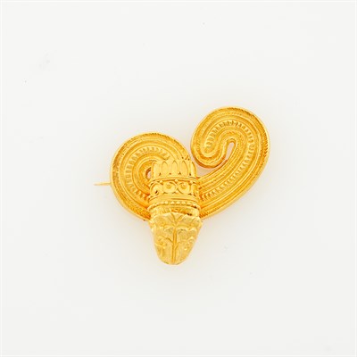 Lot 1203 - Ilias Lalaounis Gold Chimera Brooch