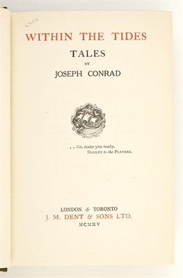 Lot 141 - CONRAD, JOSEPH Within the Tides. Tales. London:...
