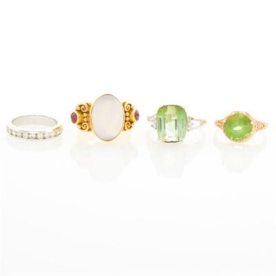 Lot 1259 - Four Gem-Set and Diamond Rings