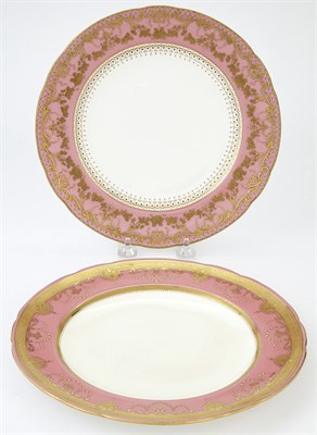 Lot 196 - Assembled Set of Mintons Gilt-Decorated Pink...