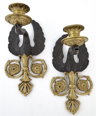 Lot 95 - Pair of Empire Style Gilt and Patinated Metal...