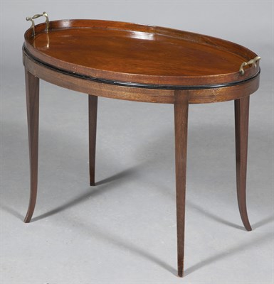 Lot 73 - George III Style Mahogany Oval Tray on Stand...