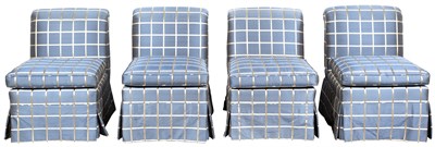 Lot 111 - Set of Four Silk-Upholstered Slipper Chairs...