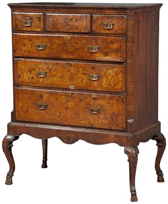 Lot 290 - George II Inlaid Walnut Chest of Drawers on...