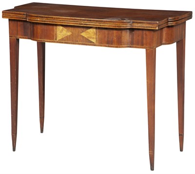 Lot 1012 - Federal Inlaid Fruitwood Fold-Over Tea Table...