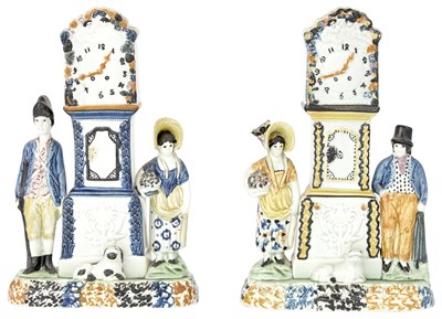 Lot 140 - Two Staffordshire Pottery Tall Case Clock...