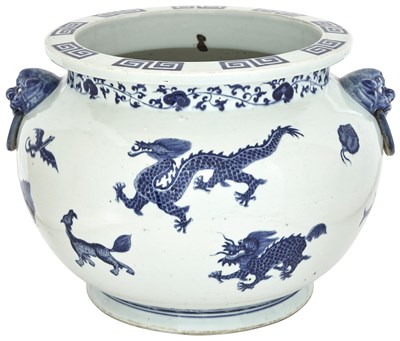 Lot 529 - A Chinese Blue and White Porcelain Jardinière...