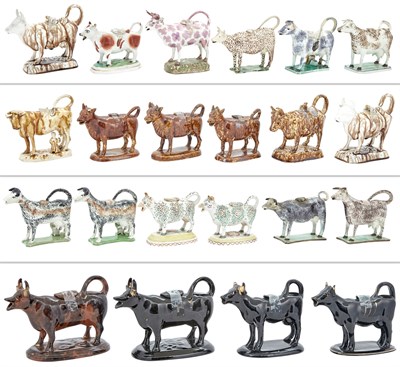 Lot 139 - Group of Pottery Cow-Form Creamers Including...