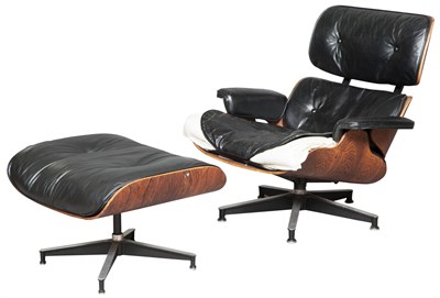 Lot 327 - Charles and Ray Eames Black Leather...