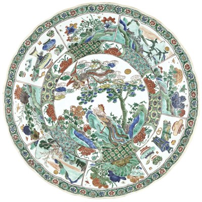 Lot 475 - A Chinese Famille Verte Phoenix Charger Early...