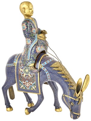 Lot 1045 - A Chinese Cloisonné Enamel Mule and Rider 19th...