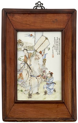 Lot 552 - A Chinese Enameled Porcelain Plaque After Wang...