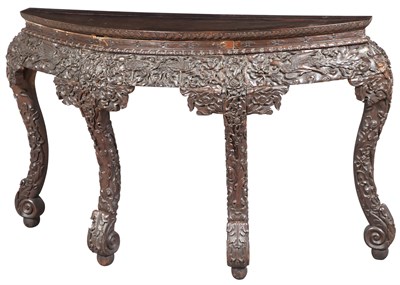 Lot 426 - A Chinese Hardwood Demilune Console Table 19th...