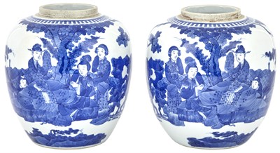 Lot 482 - A Pair of Chinese Blue and White Porcelain...