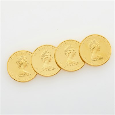 Lot 5 - Canada 1979 $50 Gold Maple Leafs Lot of four...