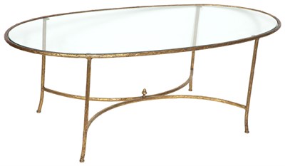 Lot 122 - Gilt Metal and Glass Oval Low Table Height 17...