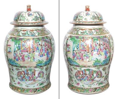 Lot 535 - A Large Pair of Chinese Rose Medallion...