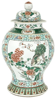Lot 534 - A Chinese Famille Verte Porcelain Baluster Jar...