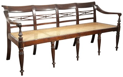 Lot 155 - Anglo-Indian Hardwood and Caned Settee 19th...