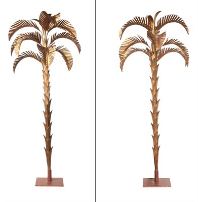 Lot 138 - Pair of Gilt-Metal Palm Trees Height 97 inches...