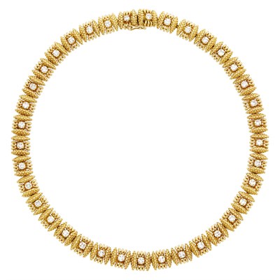 Lot 16 - Tiffany & Co. Gold and Diamond Necklace