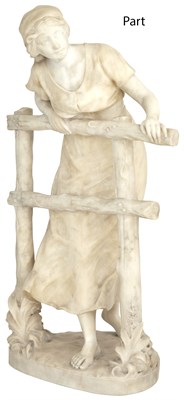 Lot 168 - Italian Alabaster Figure of a Woman; Together...