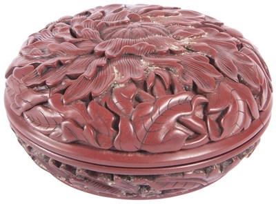 Lot 308 - Japanese Ming-Style Tsuishu Lacquer Kogo 19th...