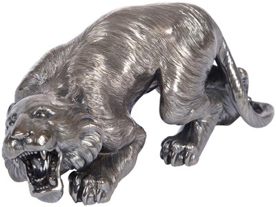 Lot 303 - Fine Japanese Silver Okimono of a Tiger by The...
