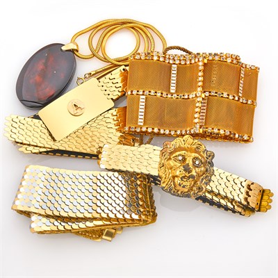 Lot 1223 - Four Fashion Belts and Necklace