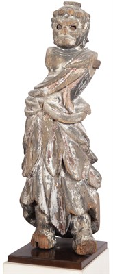 Lot 5 - Japanese Lacquered Wood Torso of a Guardian...