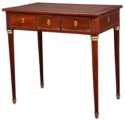 Lot 20 - Louis XVI Mahogany Petite Bureau Plat The...