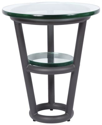 Lot 26 - David Ebner Glass Top Black Patinated Metal...