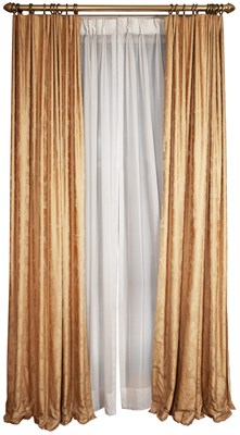 Lot 36 - Six Silk Damask Panel Draperies Each panel...