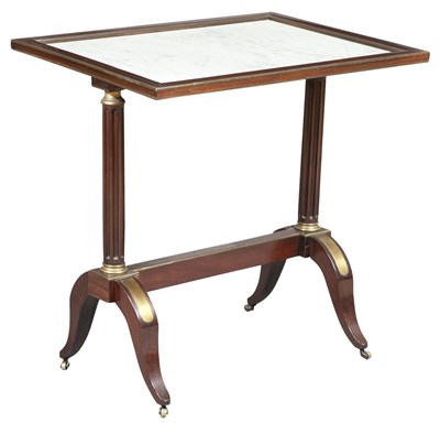 Lot 47 - Louis XVI Marble Top Mahogany Side Table The...