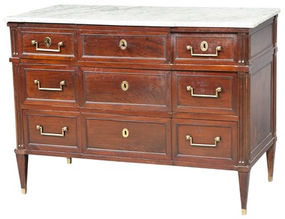 Lot 71 - Louis XVI Style Marble Top Mahogany Commode...